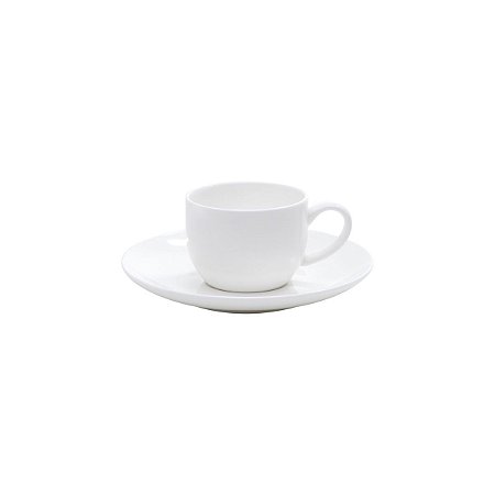 JG 6 XÍCARAS P/CAFÉ C/PIRES DE PORCELANA BONE CHINA NICE PLAIN 90ML