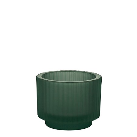 CASTIÇAL VIDRO VERDE 10x10cm