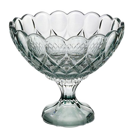 CENTRO DE MESA CRISTAL C/PÉ ANGEL VERDE 22x19cm