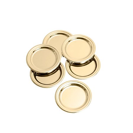 JG 6PC PORTA COPO EM PVD DOURADO FRIEZE 12,5CM