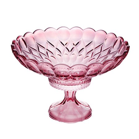 CENTRO DE MESA CRISTAL C/PÉ ANGEL ROXO 32x19cm