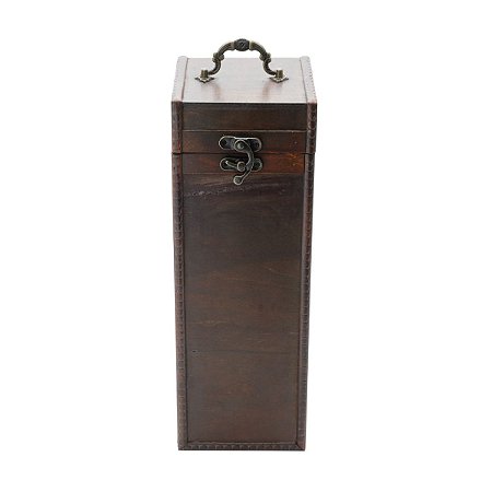 CAIXA VINHO/WHISKY MADEIRA DECORATIVA 13x13x36cm