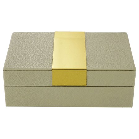 CAIXA DECORATIVA CINZA 21x19x9cm