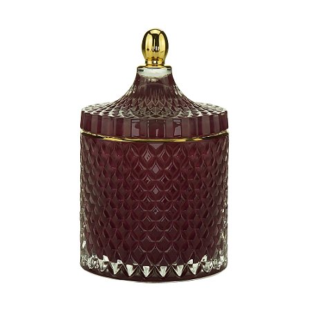 POTICHE DECORATIVO VIDRO ROXO 11x17cm