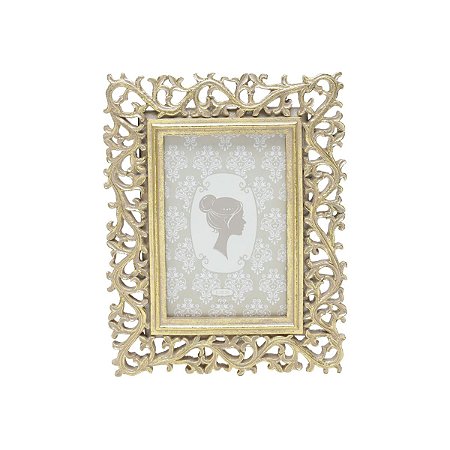 PORTA-RETRATO RESINA DOURADO 10x15cm