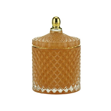 POTICHE DECORATIVO VIDRO LARANJA 9x13cm