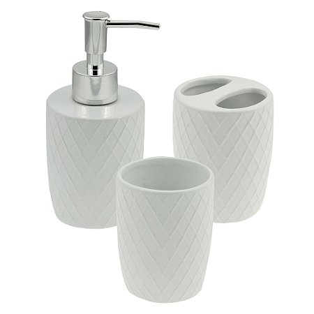 CJ 3PC CERÂMICA P/BANHEIRO BRANCO