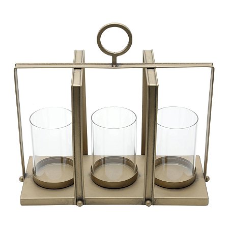 LUMINÁRIA METAL OURO VELHO 38x18x33cm