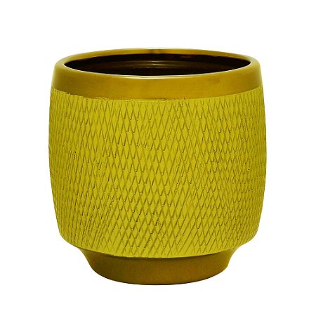 VASO DECORATIVO CERÂMICA VERDE 12x12cm