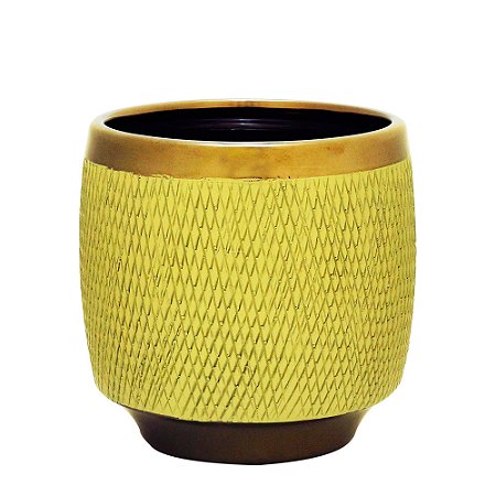 VASO DECORATIVO CERÂMICA VERDE 15x15cm