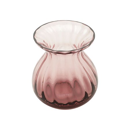 VASO VIDRO ROSE 14x9x18cm
