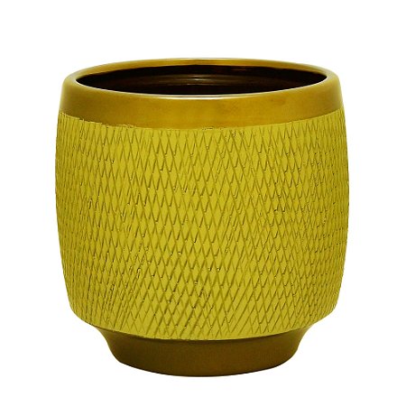 VASO DECORATIVO CERÂMICA VERDE 18x18cm