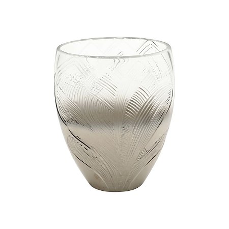 VASO VIDRO FOLHAS 17x9x25cm