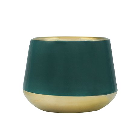 CJ 2 VASOS DECORATIVOS CERÂMICA VERDE 9x7cm