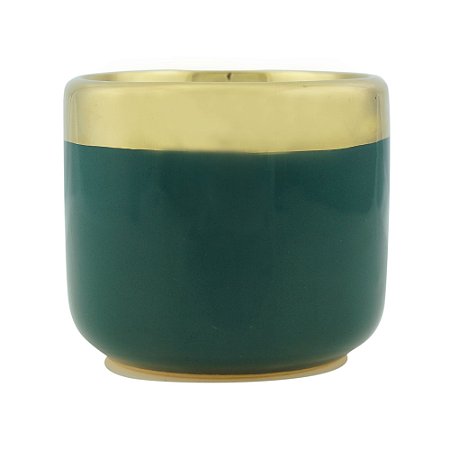 CJ 2 VASOS DECORATIVOS CERÂMICA VERDE 8x7cm