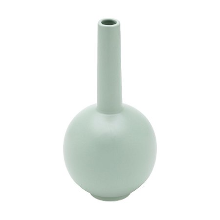 VASO DECORATIVO CERÂMICA VERDE 14x29cm
