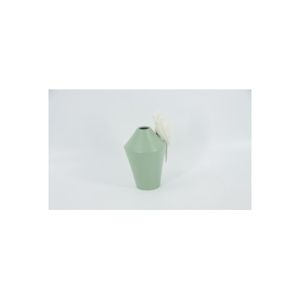 VASO DECORATIVO CERÂMICA C/PÁSSARO VERDE 14x12x24cm