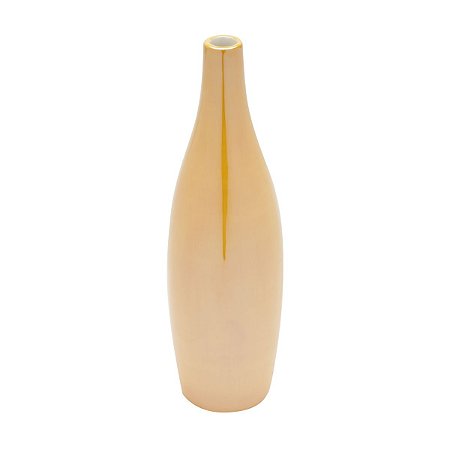 VASO DECORATIVO CERÂMICA AMARELO 9x32cm
