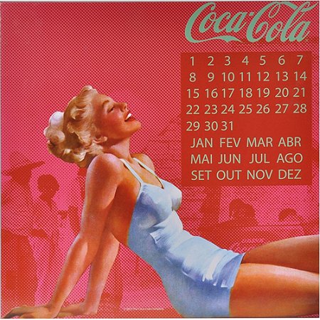 CALENDARIO COCA COLA MDF MAGNETICO PIN UP BLOND LADY
