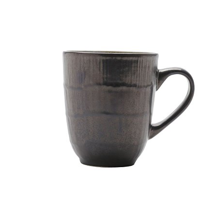 CANECA CERÂMICA RUSTIC MARROM/AZUL 10x8cm 355ml