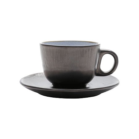 CJ 6 XÍCARAS CERÂMICA P/CHÁ C/PIRES RUSTIC MARROM 175ml