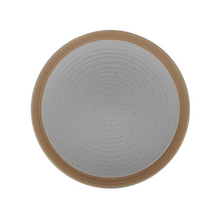 CJ 2 PRATOS CERÂMICA P/SOBREMESA ROMANCE CINZA 21cm