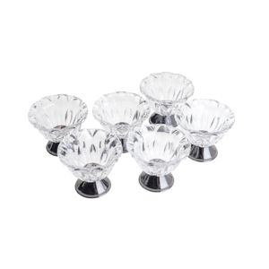 CJ 6 BOWLS DE CRISTAL P/SOBREMESA C/6 COLHERES BLACK LOUISE