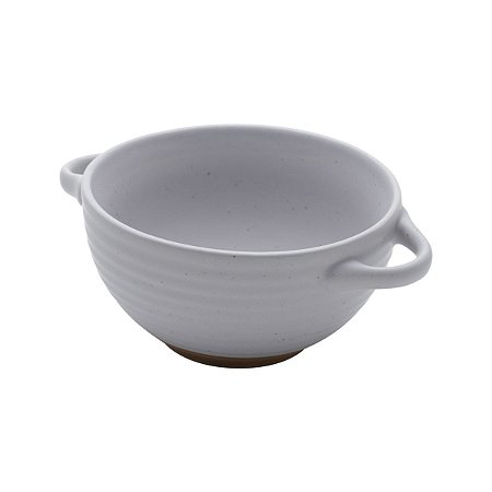 CJ 2 BOWLS CERÂMICA C/ALÇA ROMANCE CINZA 7x12cm 460ml
