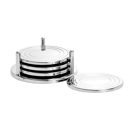 JG 4PC PORTA COPO DE PRATA C/SUPORTE FILLETS 9CM