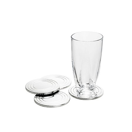 JG 4PC PORTA COPO DE PRATA FILLETS 9CM