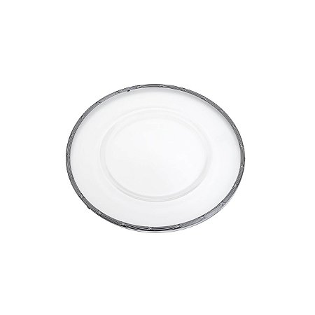 SOUSPLAT DE VIDRO C/CORDÃO CROISE BLACK 35cm