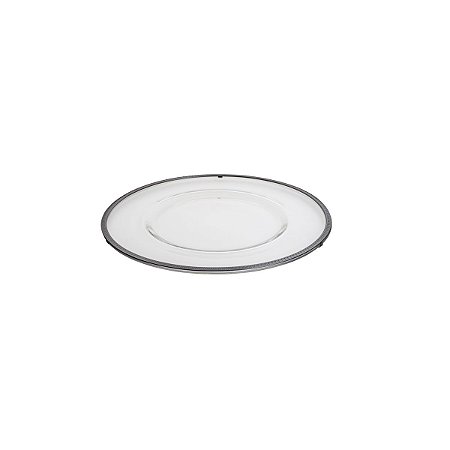 SOUSPLAT DE VIDRO C/CORDÃO PARIS BLACK 35cm