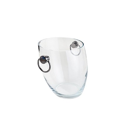 BALDE DE VIDRO C/ALÇA DE AÇO INOX BLACK ASTI 19X21cm