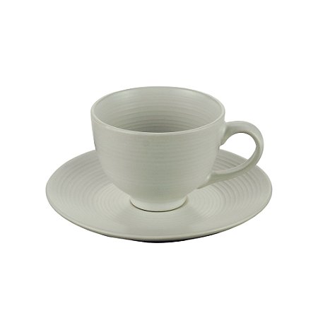 CJ 4 XÍCARAS PORCELANA P/CHÁ C/PIRES BRANCO 195ml