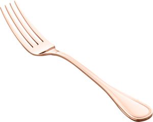 CJ 12 GARFOS DE AÇO INOX P/MESA PVD ROSÉ GOLD AVALON