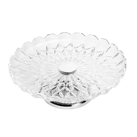 PRATO P/BOLO ANGELICA 30CM PRATA