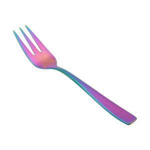 CJ 12 GARFOS DE AÇO INOX P/BOLO PVD RAINBOW PISA