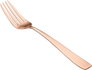 CJ 12 GARFOS DE AÇO INOX P/SOBREMESA PVD ROSÉ GOLD PISA
