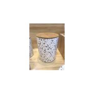 POTICHE DECORATIVO PORCELANA BRANCO 14x18cm