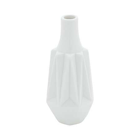 VASO DECORATIVO PORCELANA BRANCO 7x15cm
