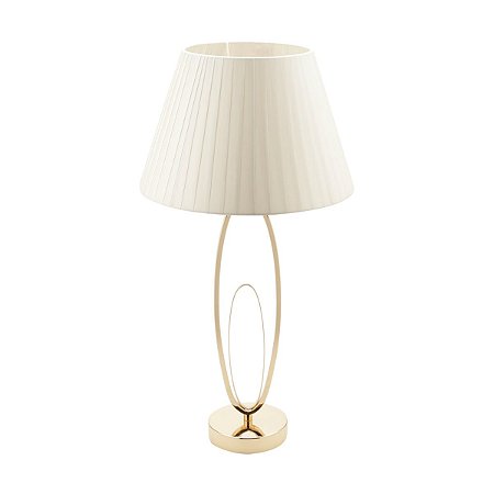 ABAJUR METAL BIVOLT MARFIM/DOURADO 12x43cm