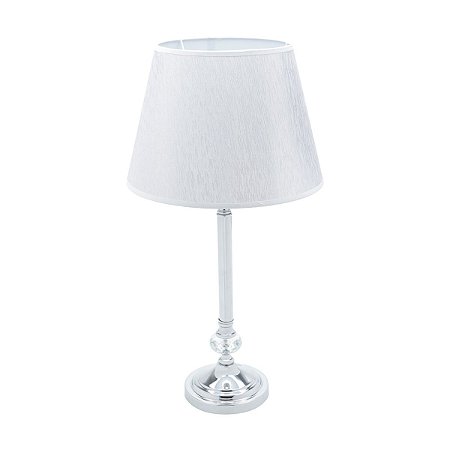 ABAJUR METAL BIVOLT COR PRATA 16x46cm