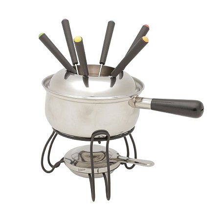 APARELHO DE FONDUE 10PC AÇO INOX PRETO