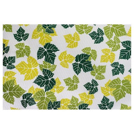 LUGAR AMERICANO DE POLIÉSTER FOLHAS DE OUTONO VERDE E BRANCO 45x30cm