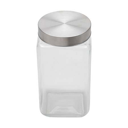 PORTA MANTIMENTO DE VIDRO C/TAMPA DE AÇO 2100ml