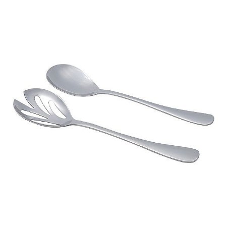 CJ 2PC COLHER E GARFO DE PRATA P/SALADA LUGANO