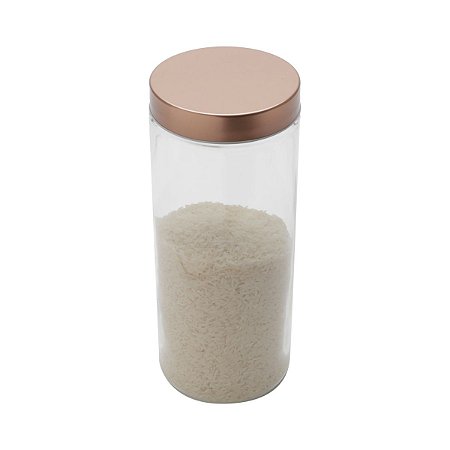 PORTA MANTIMENTO DE VIDRO C/TAMPA DE COBRE 2100ml
