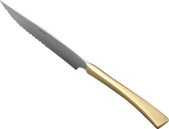 FACA DE ASSADO AÇO INOX DOURADA BERNA