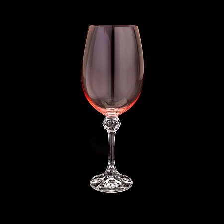 CJ 6 TAÇAS P/VINHO DE CRISTAL ECOLÓGICO ELISA ROSE QUARTZ 450ml