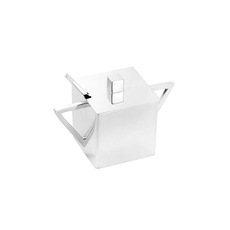 AÇUCAREIRO DE PRATA C/COLHER AREZZO 350ML - 7X7CM